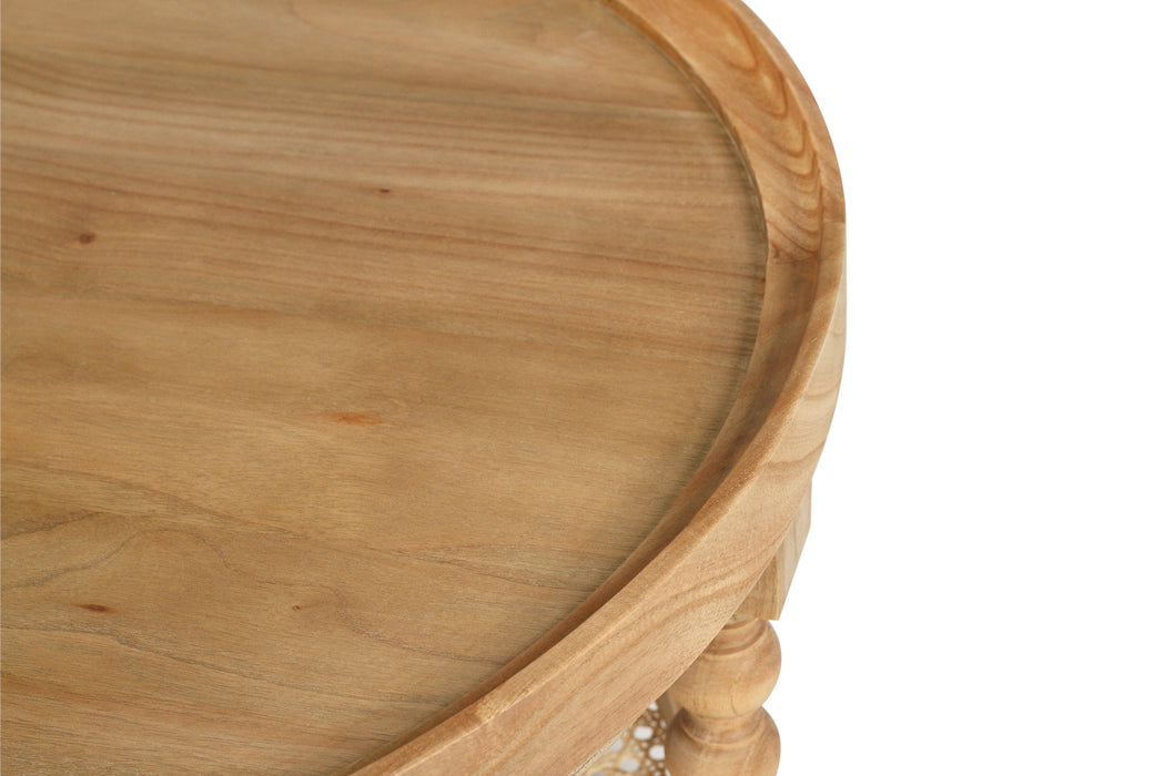 Stradbroke Bobbin Coffee Table - Round - Weathered Oak 80cm