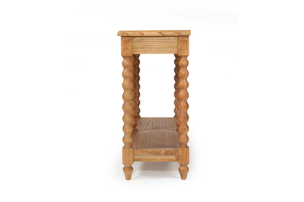 Stradbroke Bobbin Console Table - Herringbone top with 2 drawer