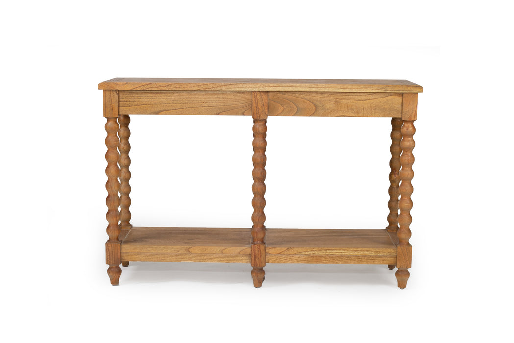 Stradbroke Bobbin Console Table - Herringbone top with 2 drawer