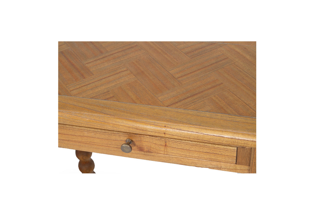 Stradbroke Bobbin Console Table - Herringbone top with 2 drawer