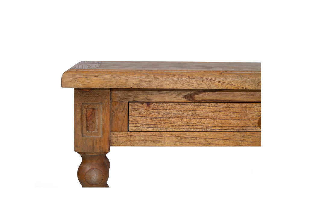 Stradbroke Bobbin Console Table - Herringbone top with 2 drawer