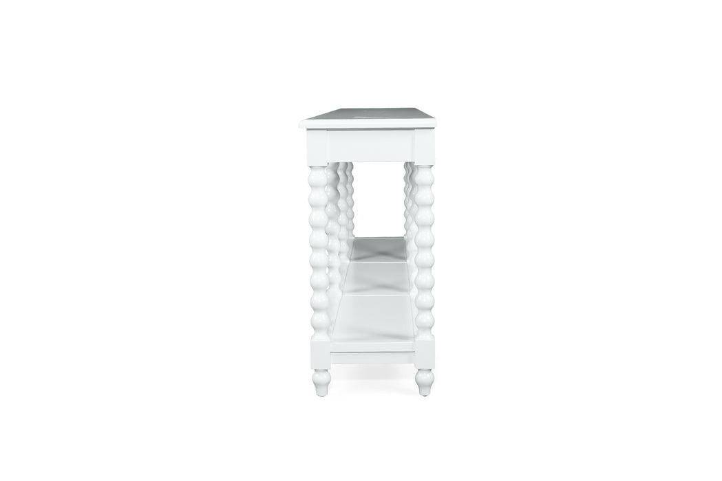 Stradbroke Bobbin Console Table - White - 3 Drawer - White 220cm