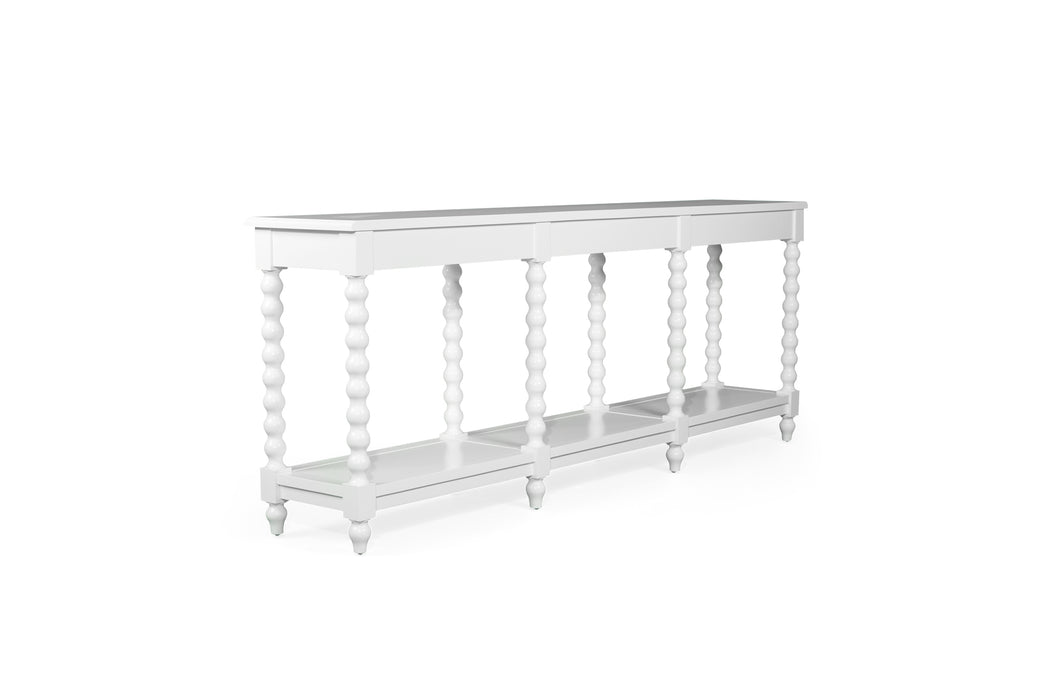 Stradbroke Bobbin Console Table - White - 3 Drawer - White 220cm