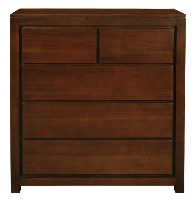 Amsterdam 5 Drawer Tallboy (Mahogany)