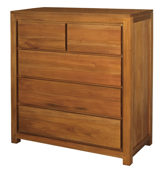 Amsterdam 5 Drawer Tallboy (Light Pecan)