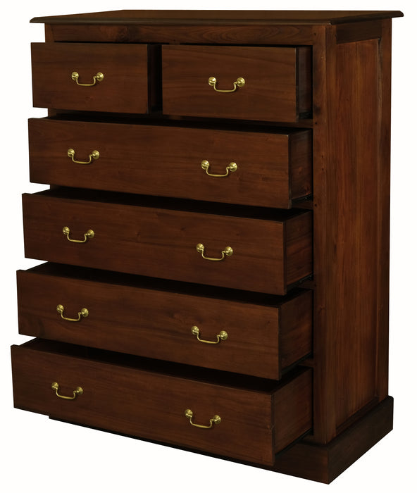 Tasmania 6 Drawer Tallboy (Mahogany)