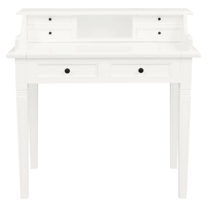 Winston 6 Drawer Writing Desk (White)