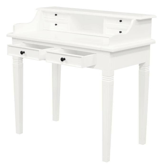 Winston 6 Drawer Writing Desk (White)