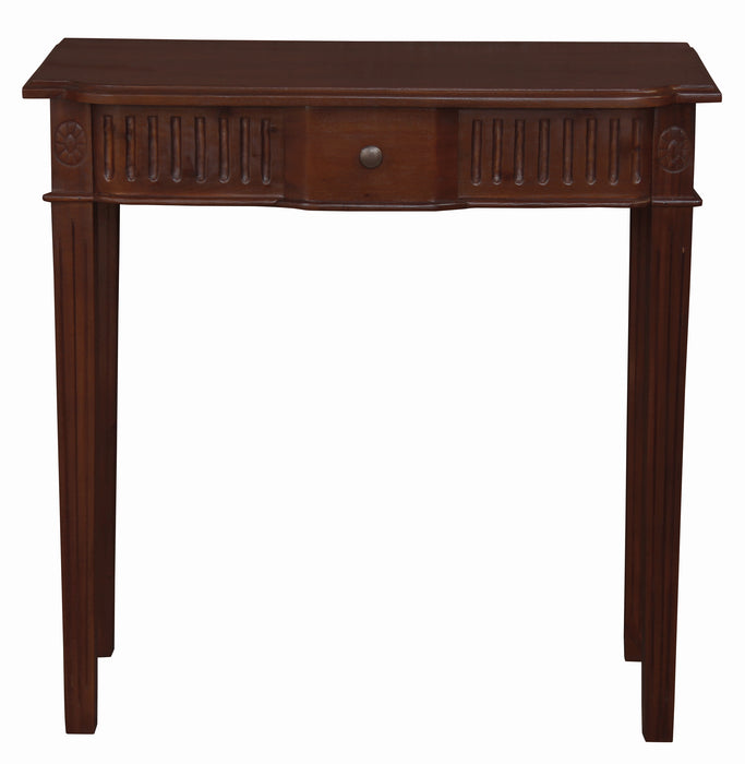 Nueva 1 Drawer Carved Sofa Table (Mahogany)