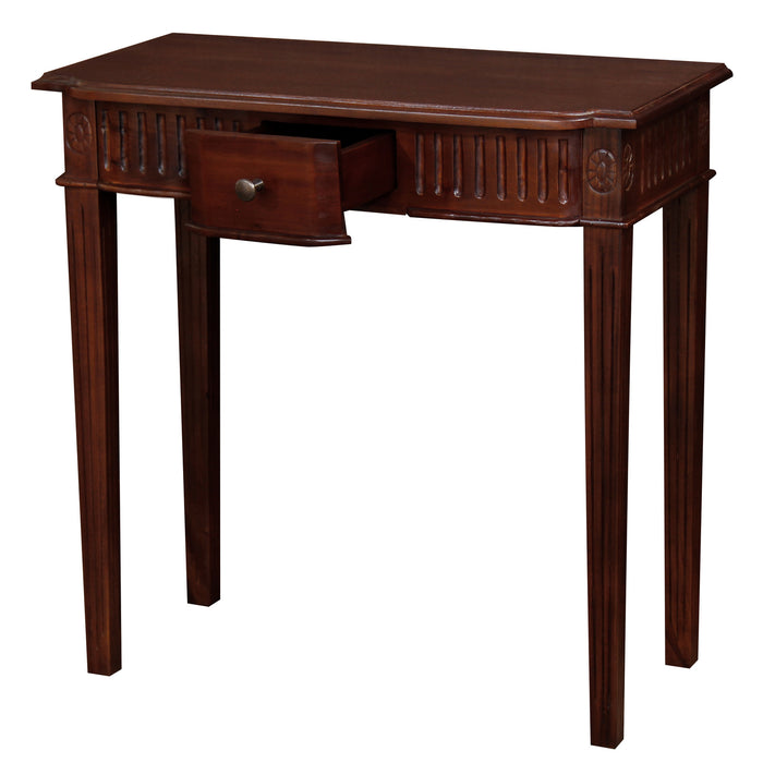Nueva 1 Drawer Carved Sofa Table (Mahogany)