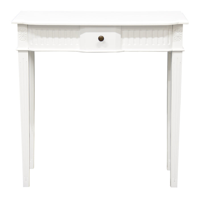 Nueva 1 Drawer Carved Sofa Table (White)