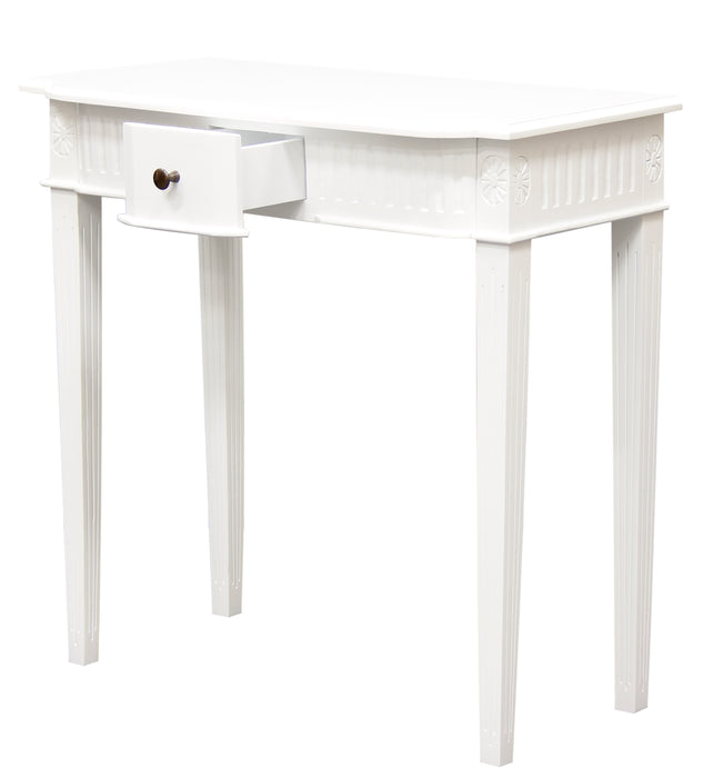 Nueva 1 Drawer Carved Sofa Table (White)