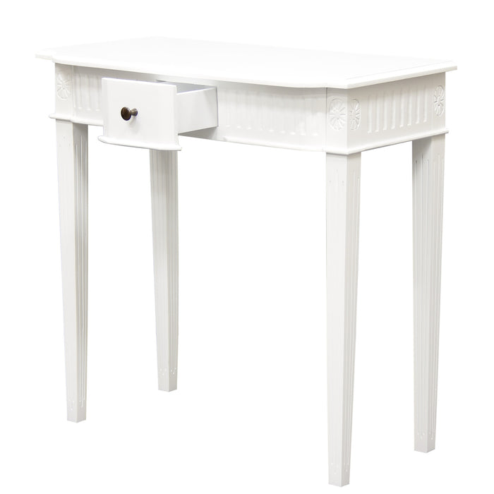Nueva 1 Drawer Carved Sofa Table (White)
