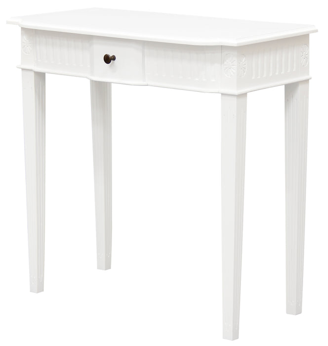 Nueva 1 Drawer Carved Sofa Table (White)