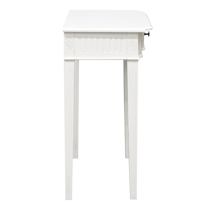 Nueva 1 Drawer Carved Sofa Table (White)