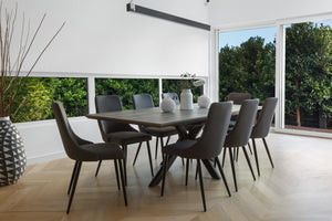 Tivoli Scratch Resistant Fixed Dining Table Grey Oak