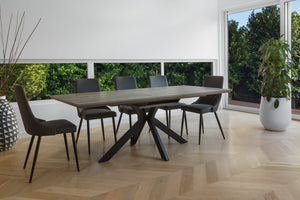 Tivoli Scratch Resistant Fixed Dining Table Grey Oak