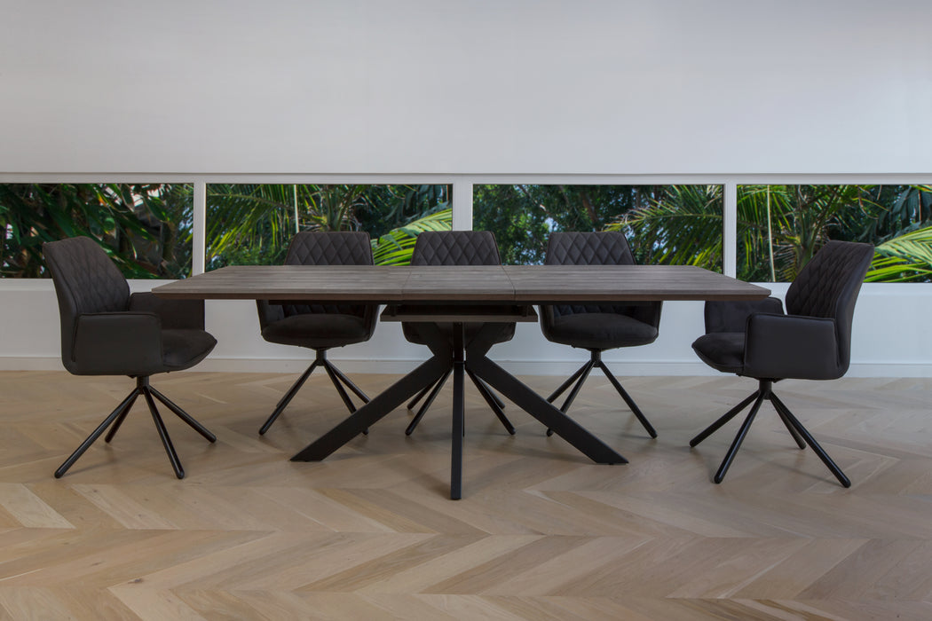 Tivoli Scratch Resistant Fixed Dining Table Grey Oak