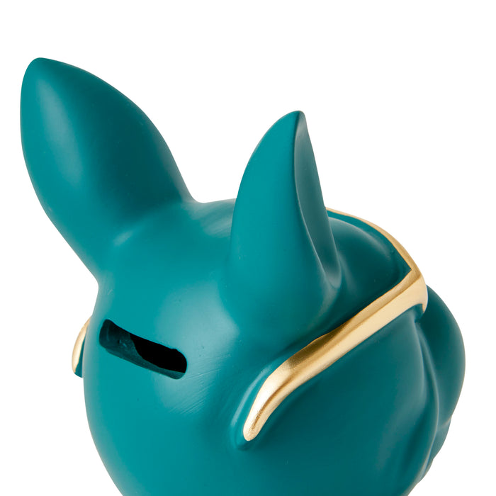 Bulldog Tray Rectangle, Green - Brass