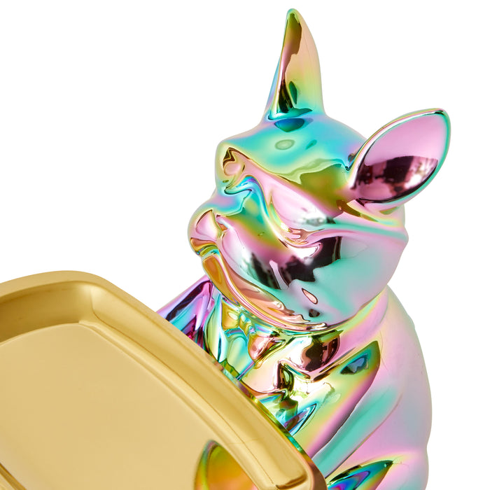 Bulldog Tray Rectangle, Metallic Rainbow - Brass