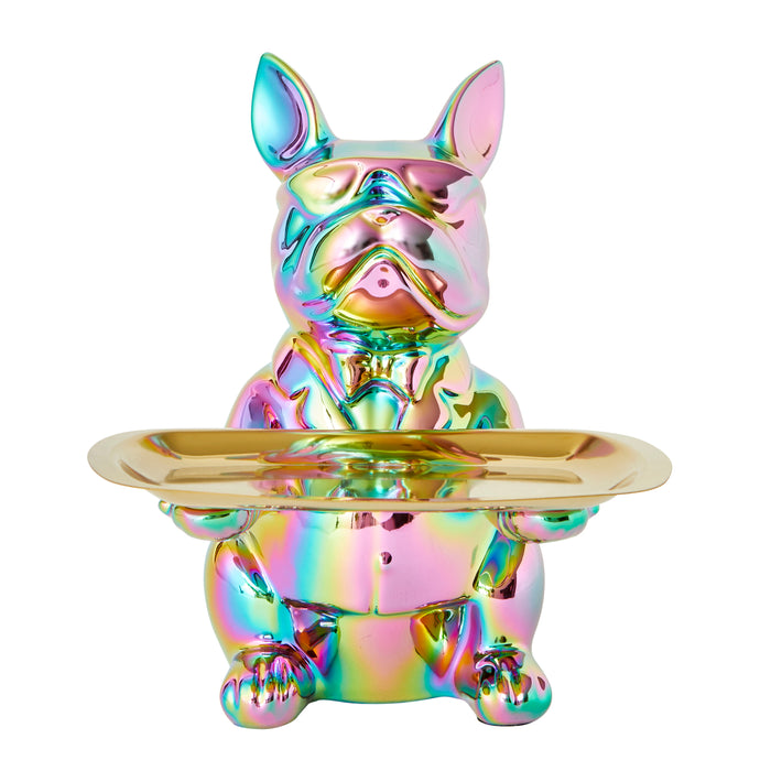 Bulldog Tray Rectangle, Metallic Rainbow - Brass