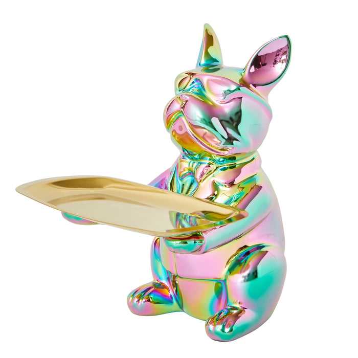 Bulldog Tray Rectangle, Metallic Rainbow - Brass