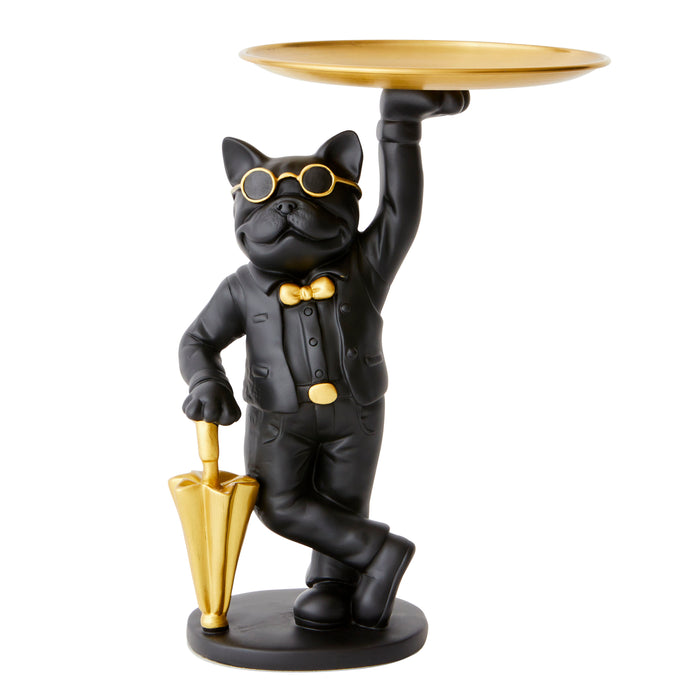 Bulldog, Umbrella, Black - Brass