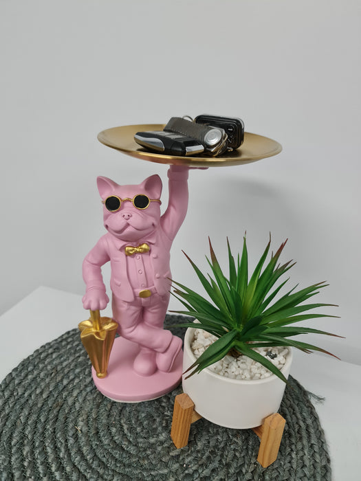 Bulldog, Umbrella, Pink - Brass