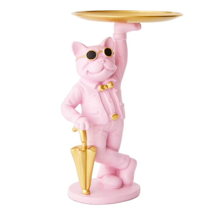 Bulldog, Umbrella, Pink - Brass