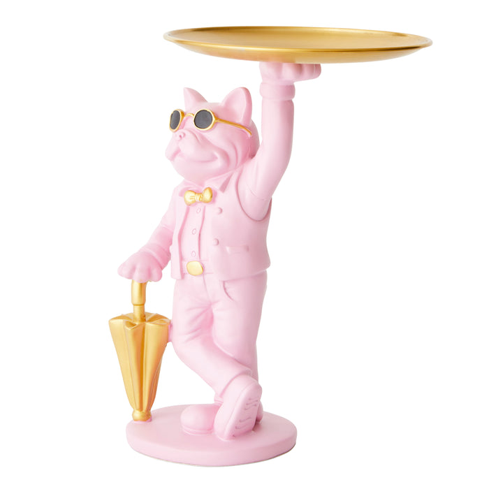 Bulldog, Umbrella, Pink - Brass
