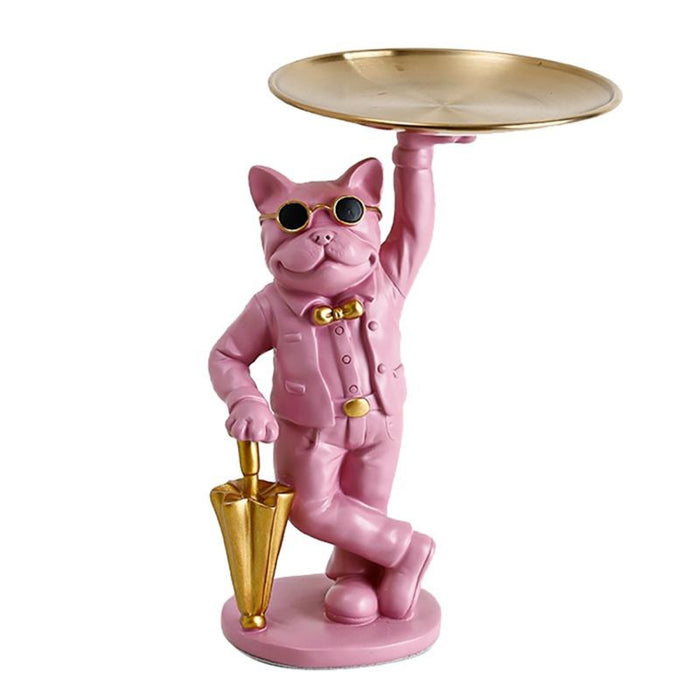 Bulldog, Umbrella, Pink - Brass