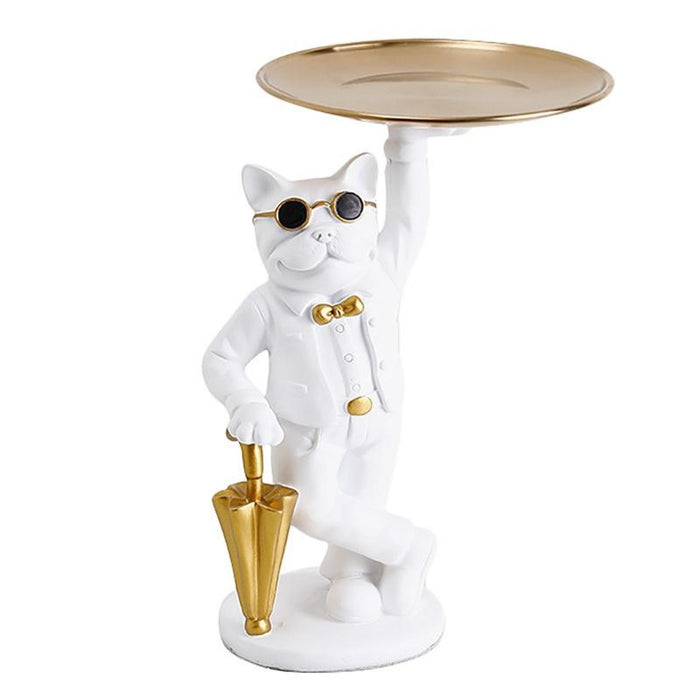 Bulldog, Umbrella, White - Brass