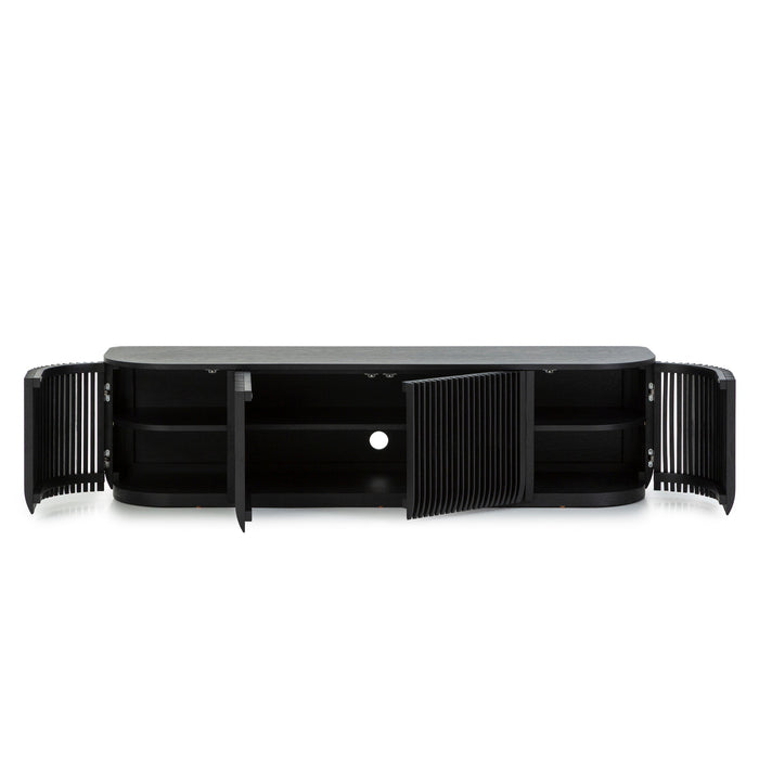 Arvena 1.75m TV Entertainment Unit - Black Stain