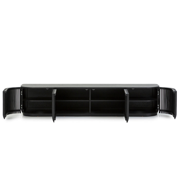 Arvena 2.15m TV Entertainment Unit - Black Stain