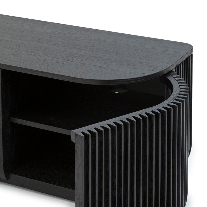 Arvena 2.15m TV Entertainment Unit - Black Stain