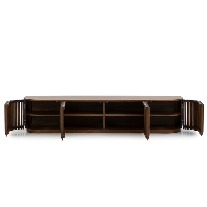 Arvena 2.15m TV Entertainment Unit - Walnut Stain