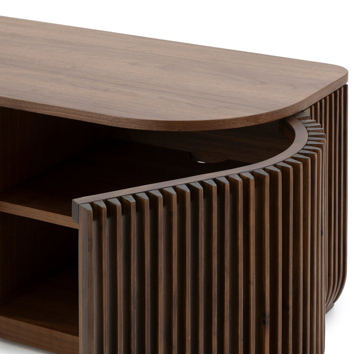 Arvena 2.15m TV Entertainment Unit - Walnut Stain