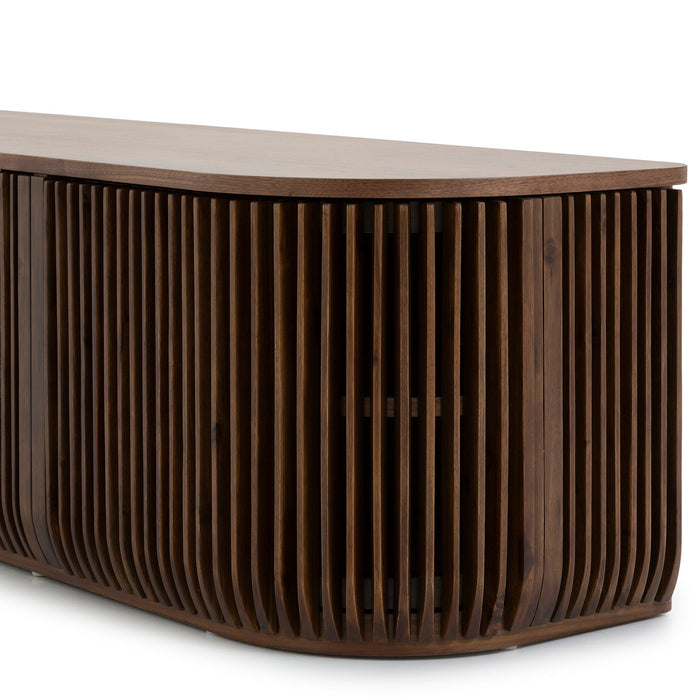 Arvena 2.15m TV Entertainment Unit - Walnut Stain