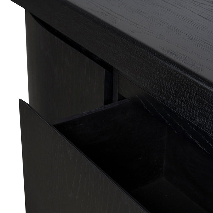 Ruvo Extendable TV Entertainment Unit - Black Oak