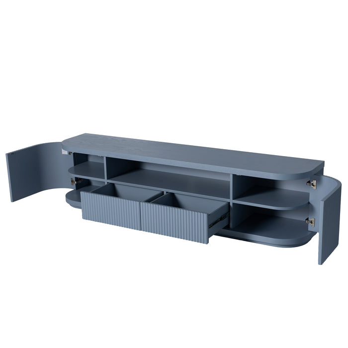 Elino 2m Veneer Top Entertainment TV Unit - Light Blue