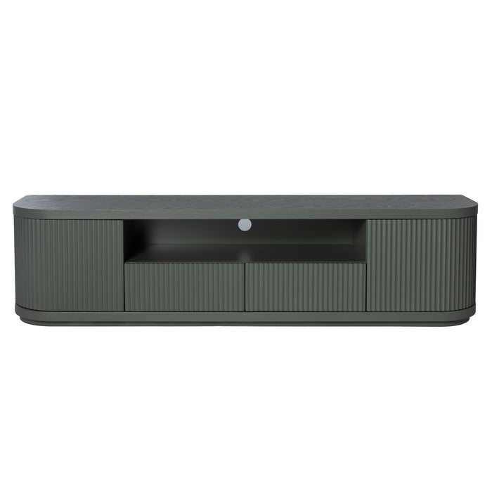 Elino 2m Veneer Top Entertainment TV Unit - Sage Green