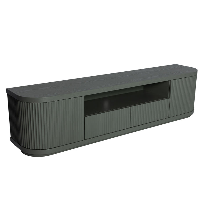 Elino 2m Veneer Top Entertainment TV Unit - Sage Green