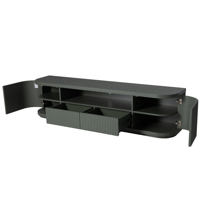 Elino 2m Veneer Top Entertainment TV Unit - Sage Green