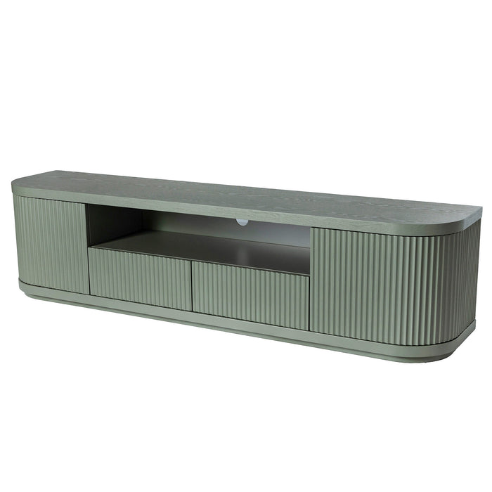 Elino 2m Veneer Top Entertainment TV Unit - Sage Green