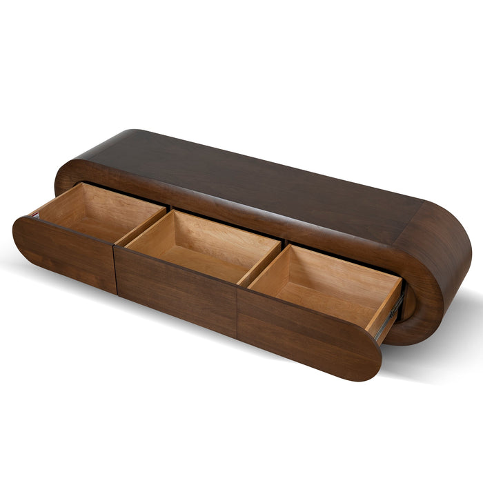 Vittoria 2m TV Entertainment Unit - Natural Walnut