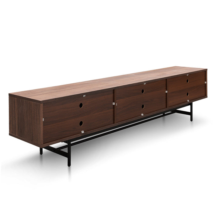 CTV6051-KD 2.1m Walnut Wooden TV Entertainment Unit - Black legs