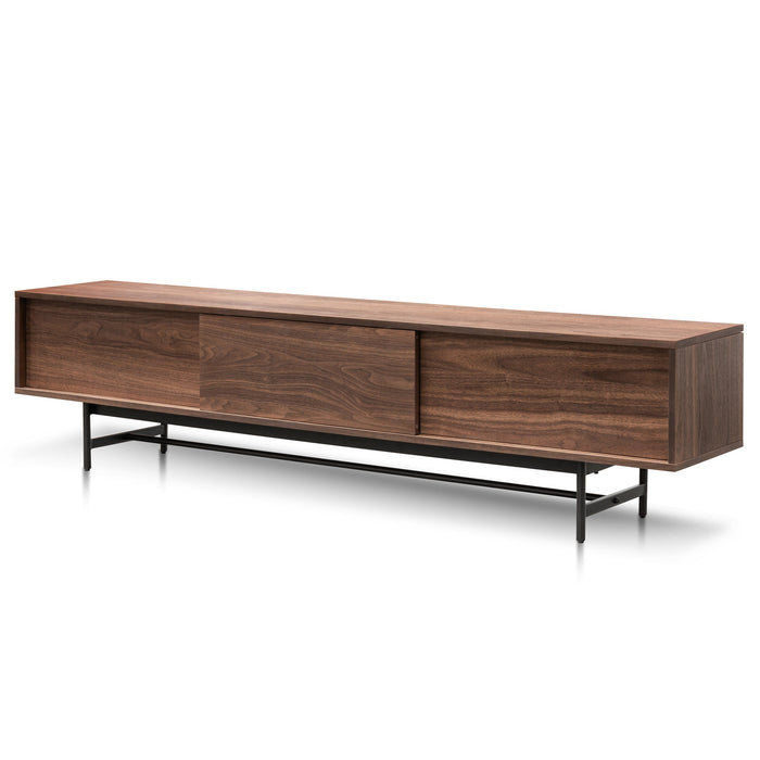 CTV6051-KD 2.1m Walnut Wooden TV Entertainment Unit - Black legs