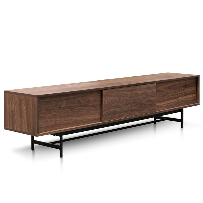 CTV6051-KD 2.1m Walnut Wooden TV Entertainment Unit - Black legs