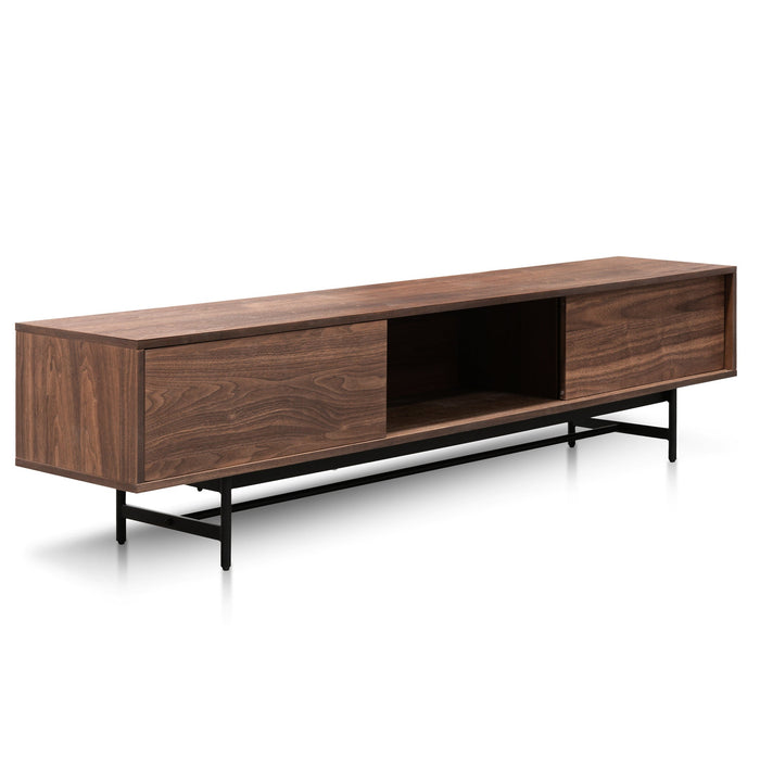 CTV6051-KD 2.1m Walnut Wooden TV Entertainment Unit - Black legs