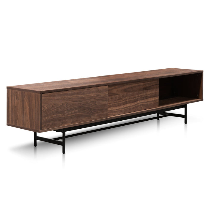 CTV6051-KD 2.1m Walnut Wooden TV Entertainment Unit - Black legs